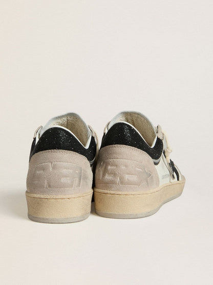 Golden Goose Womens Ball Star Ltd In Nappa With Black Crystal Star And Beige Suede Inserts Womens