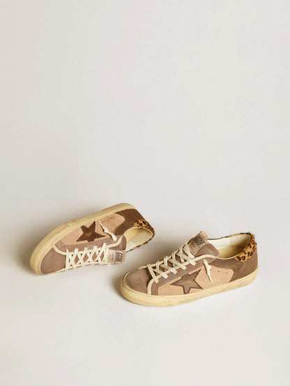 Golden Goose Womens Super-Star In Suede With Leather Star And Pony Skin Heel Tab Womens