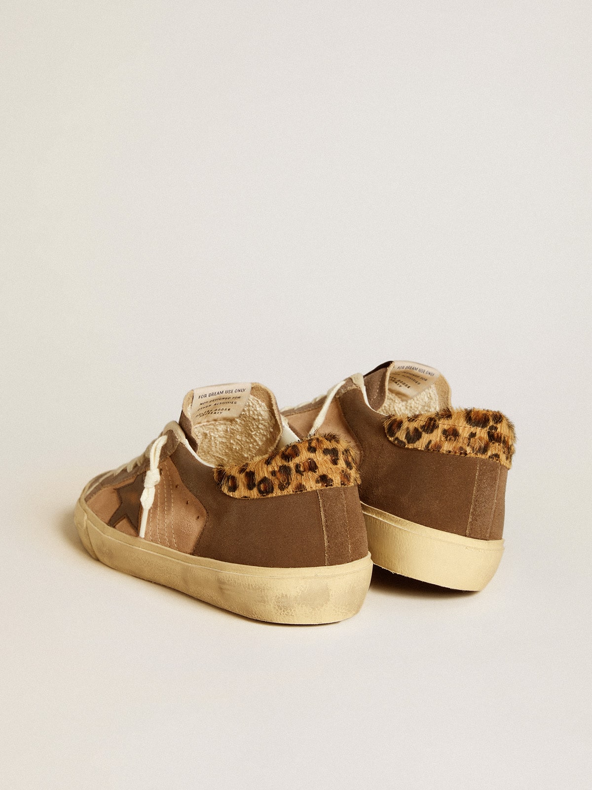 Golden Goose Womens Super-Star In Suede With Leather Star And Pony Skin Heel Tab Womens