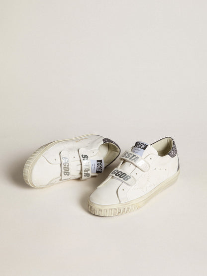 Golden Goose Bio-Based Old School With Perforated Star And Glitter Heel Tab Womens