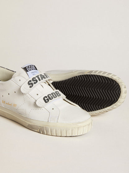 Golden Goose Bio-Based Old School With Perforated Star And Glitter Heel Tab Womens