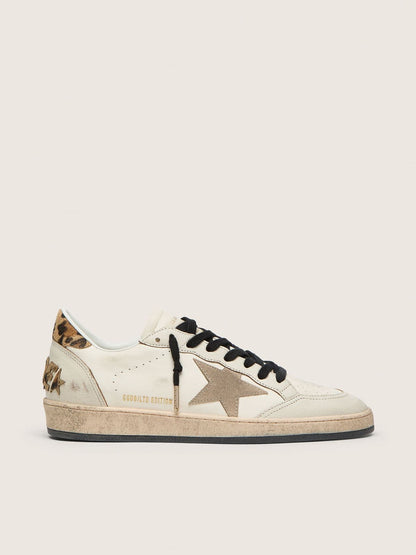 Golden Goose Womens Ball Star Wishes With Suede Star And Leopard-Print Pony Skin Heel Tab Womens