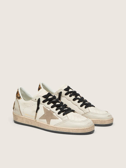Golden Goose Womens Ball Star Wishes With Suede Star And Leopard-Print Pony Skin Heel Tab Womens