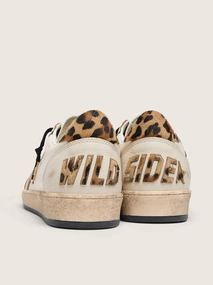 Golden Goose Womens Ball Star Wishes With Suede Star And Leopard-Print Pony Skin Heel Tab Womens