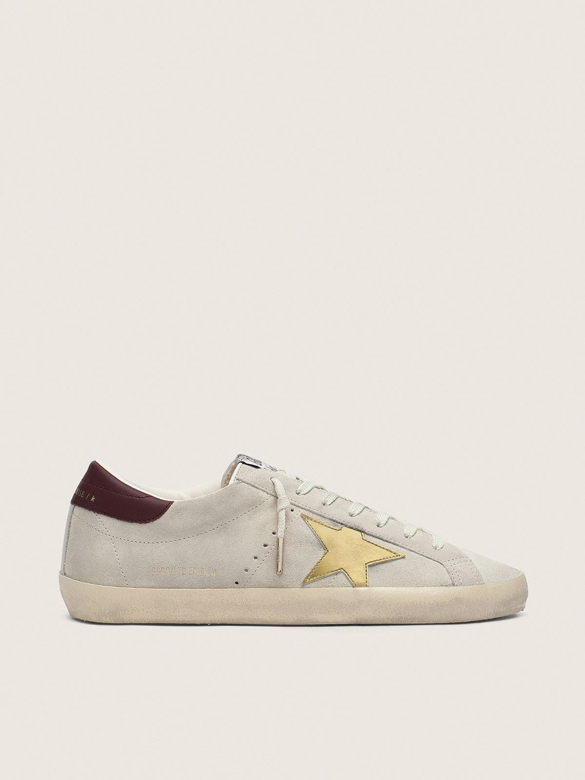 Golden Goose Womens Super-Star Cny In Ivory Suede With Metallic Leather Star And Leather Heel Tab Womens
