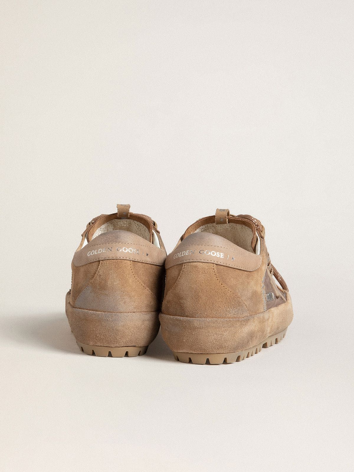 Golden Goose Womens Super-Star Ski In Dolmias And Caramel Suede With Marble Nubuck Star And Heel Tab Womens