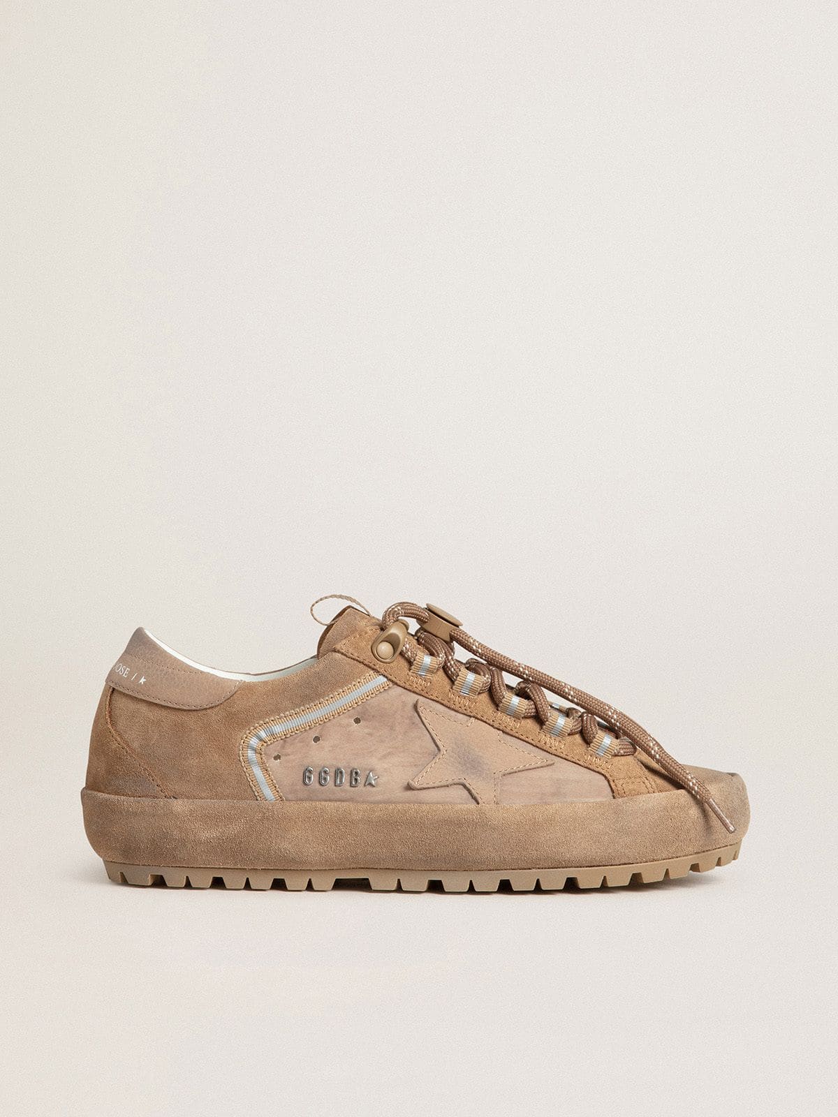 Golden Goose Womens Super-Star Ski In Dolmias And Caramel Suede With Marble Nubuck Star And Heel Tab Womens