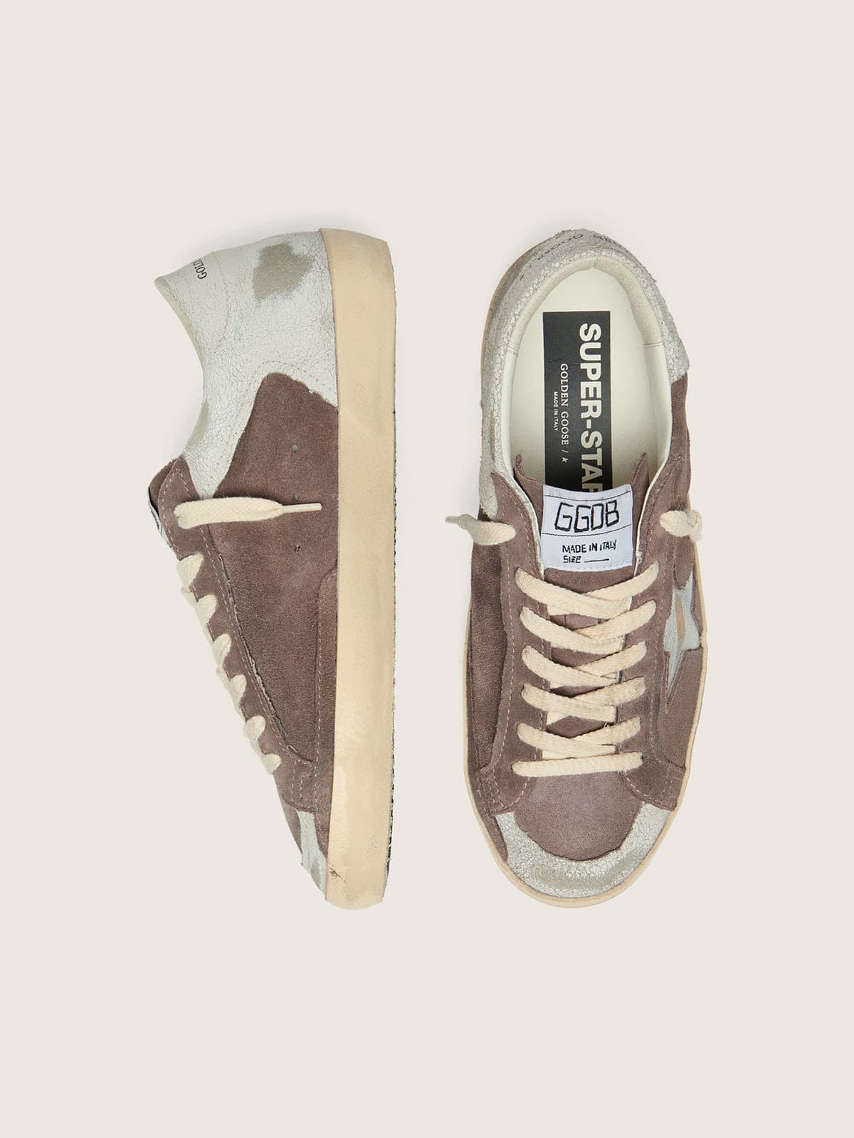 Golden Goose Womens Super-Star Ltd In Lavender Suede With Silver Star Womens