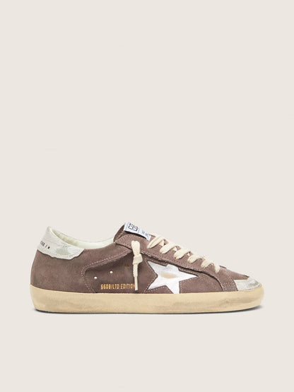 Golden Goose Womens Super-Star Ltd In Lavender Suede With Silver Star Womens
