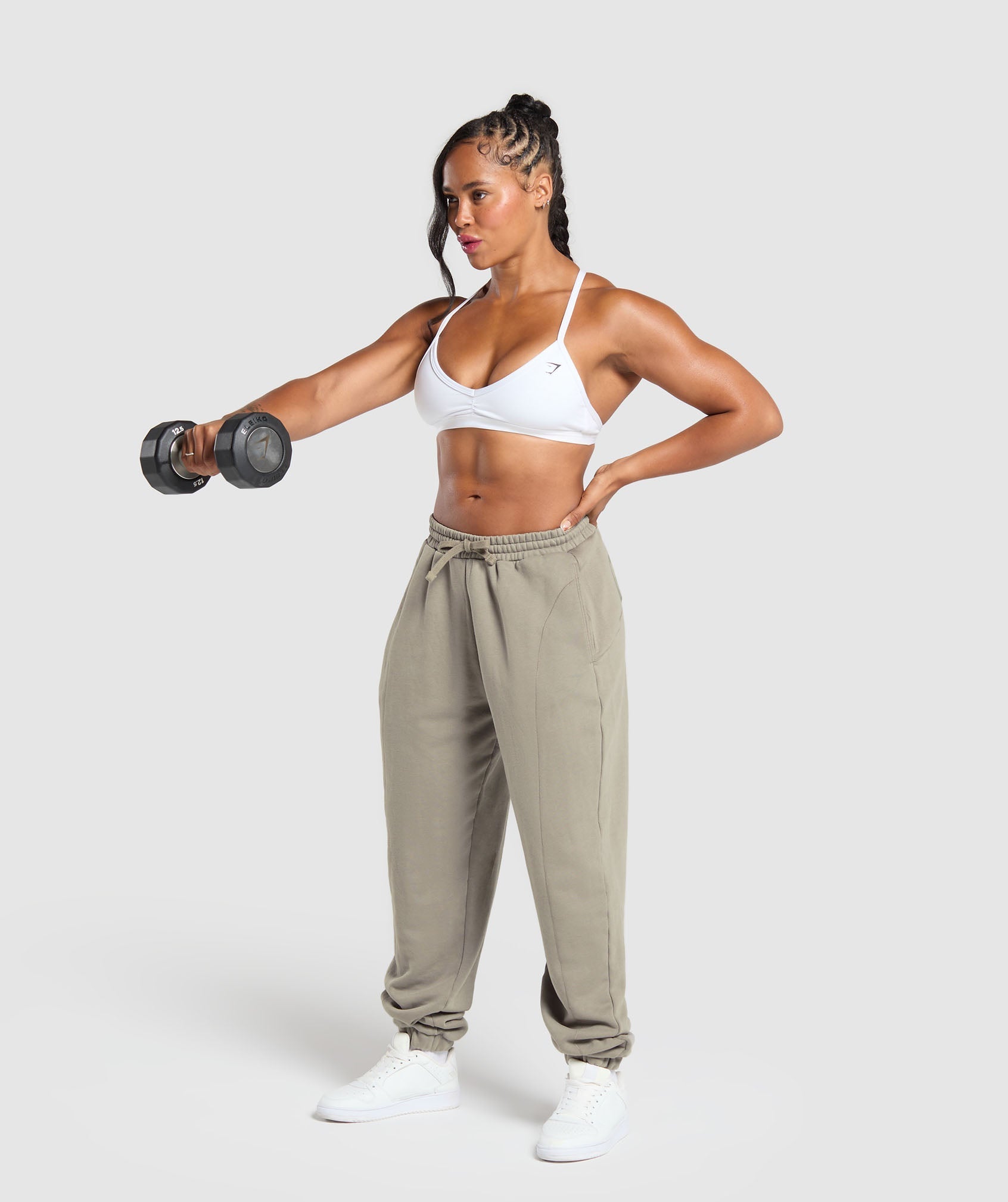 Women's Gymshark Power Washed Joggers Linen Brown