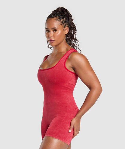 Women's Gymshark Gains Seamless All-In-One Carmine Red