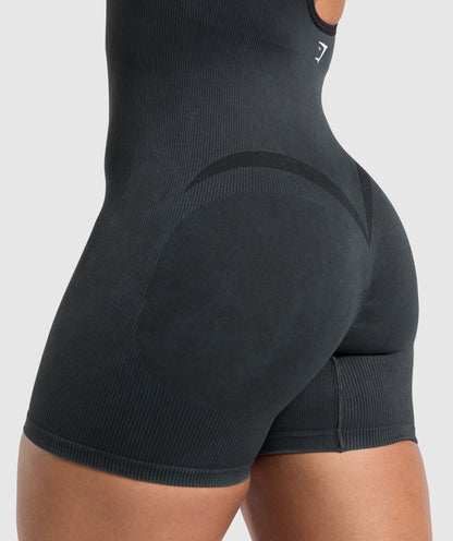 Women's Gymshark Gains Seamless All-In-One Black
