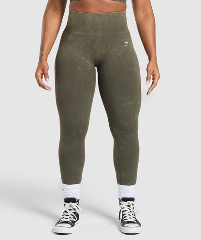Women's Gymshark Gains Seamless Leggings Strength Green