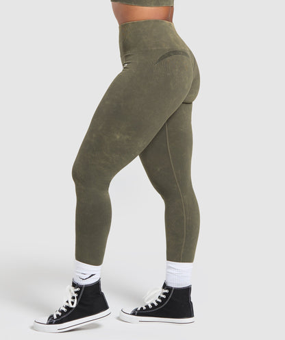 Women's Gymshark Gains Seamless Leggings Strength Green