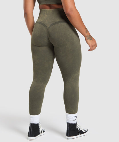 Women's Gymshark Gains Seamless Leggings Strength Green