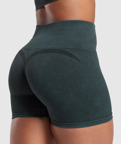 Women's Gymshark Gains Seamless Washed Shorts Black