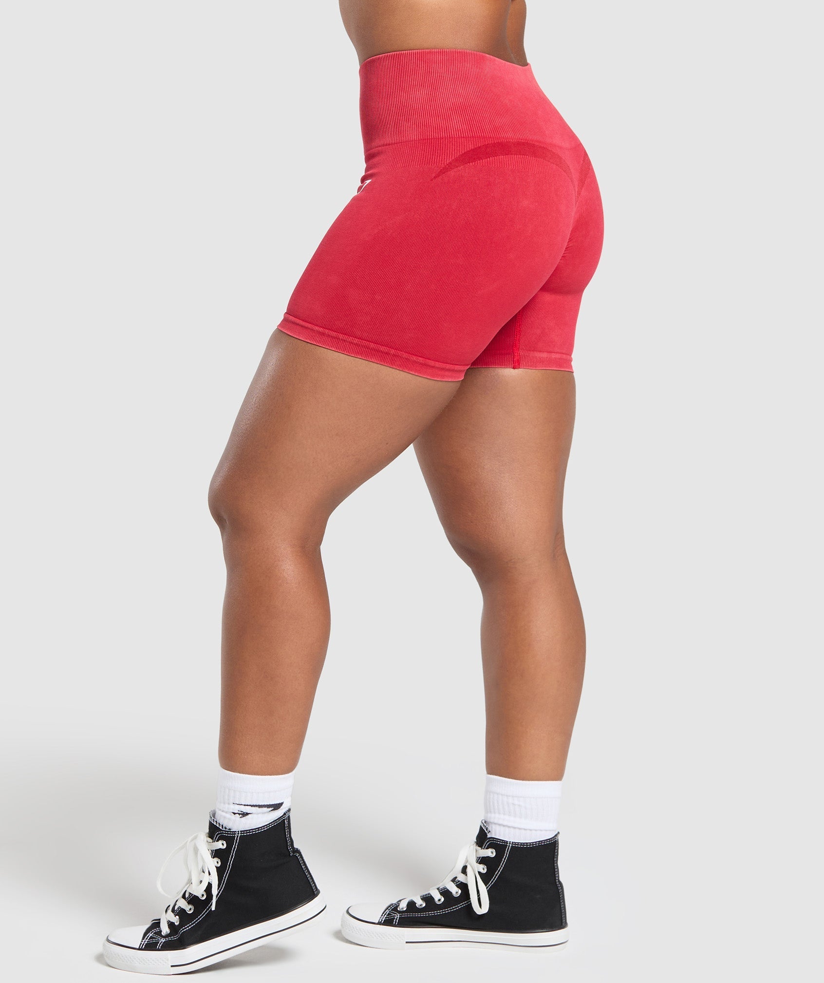 Women's Gymshark Gains Seamless Washed Shorts Carmine Red