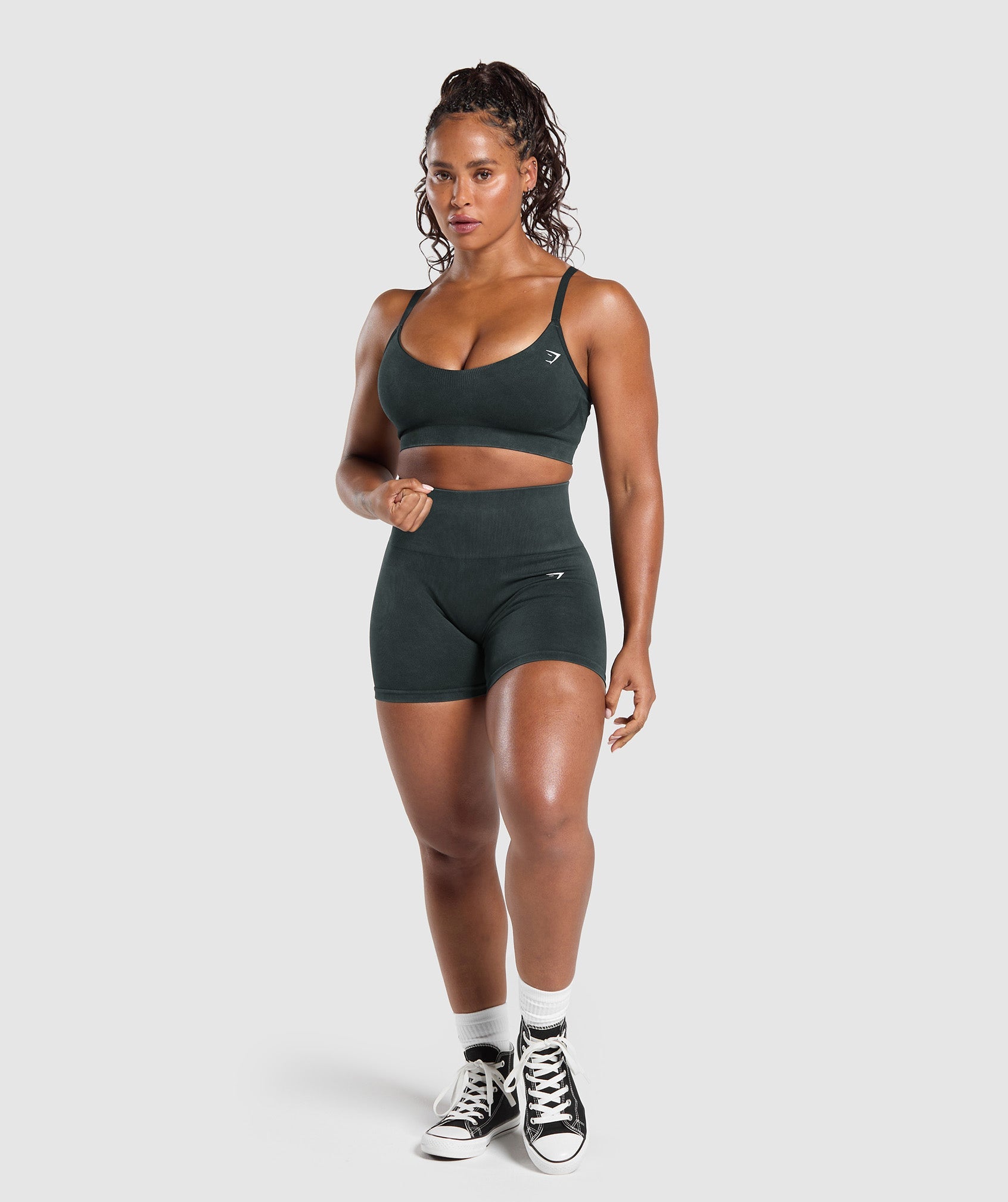Women's Gymshark Gains Seamless Washed Sports Bra Black