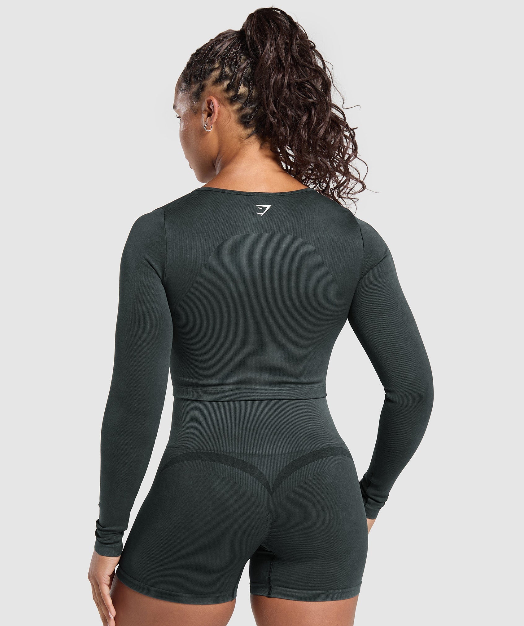 Women's Gymshark Gains Seamless Washed Zip Up Jacket Black