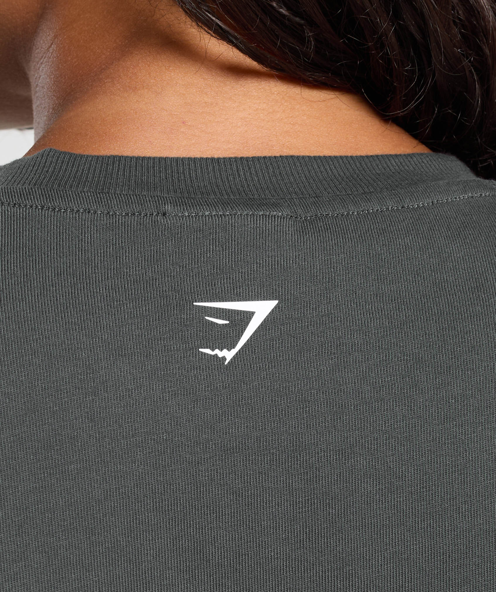 Women's Gymshark Gains Washed Heavyweight Cotton T-Shirt Asphalt Grey