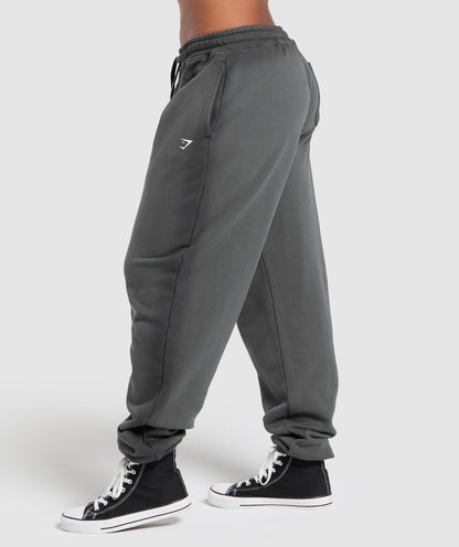 Women's Gymshark Gains Washed Loopback Joggers Grey