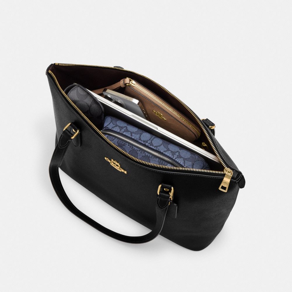 Coach Gallery Tote Bag In Signature Canvas Gold Sand Chalk