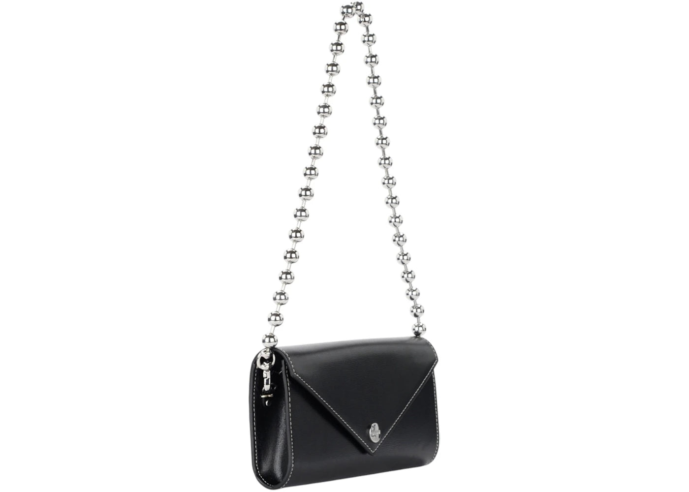 Ganni Recycled Leather Chain Wallet Bag Black