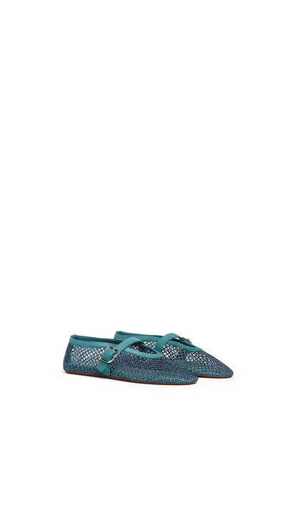 Alaïa Ballet Flats In Strass Fishnet