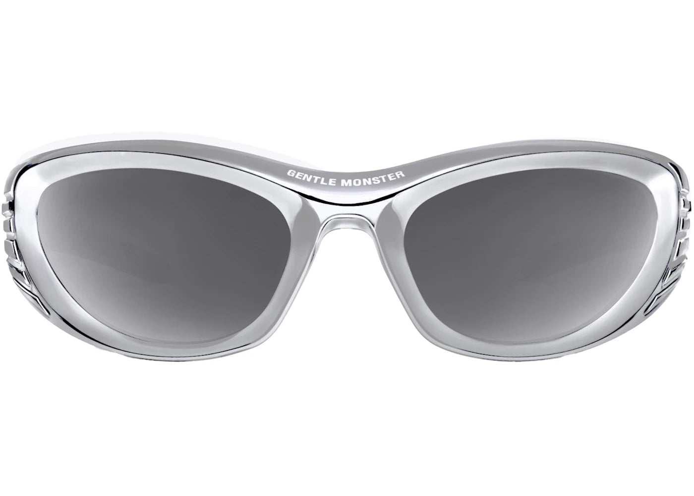 gentle monster x mugler spiral sunglasses chrome silver/gray (02 cs1) 