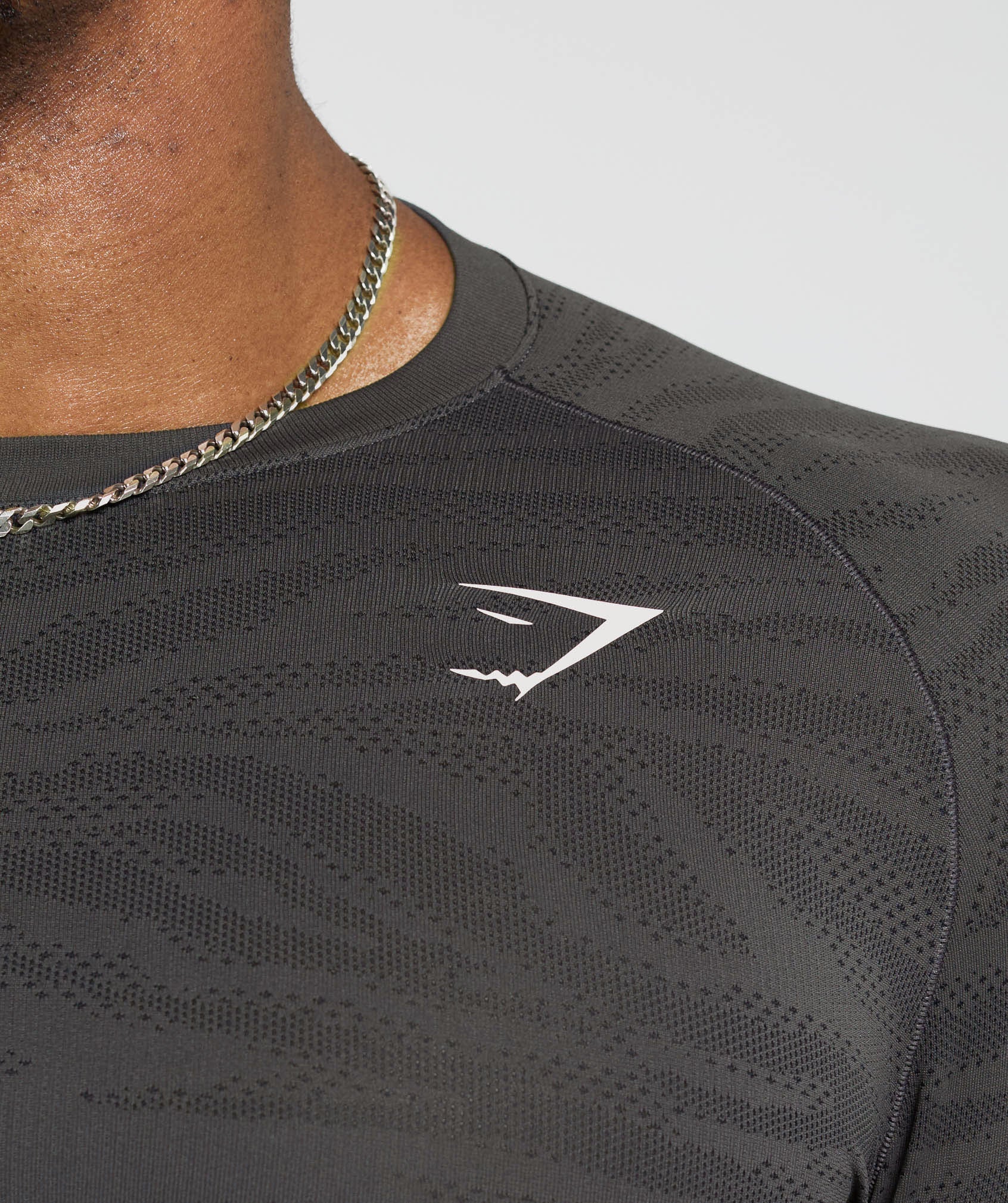 Gymshark Geo Animal Seamless Long Sleeve T-Shirt Onyx Grey
