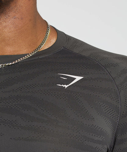 Gymshark Geo Animal Seamless Long Sleeve T-Shirt Onyx Grey