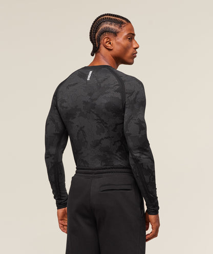 Gymshark Geo Seamless Long Sleeve T-Shirt Black