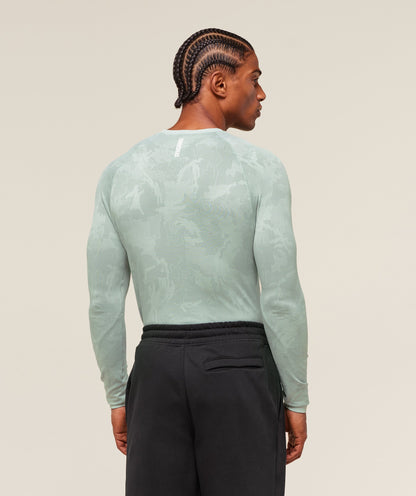 Gymshark Geo Seamless Long Sleeve T-Shirt Morning Blue