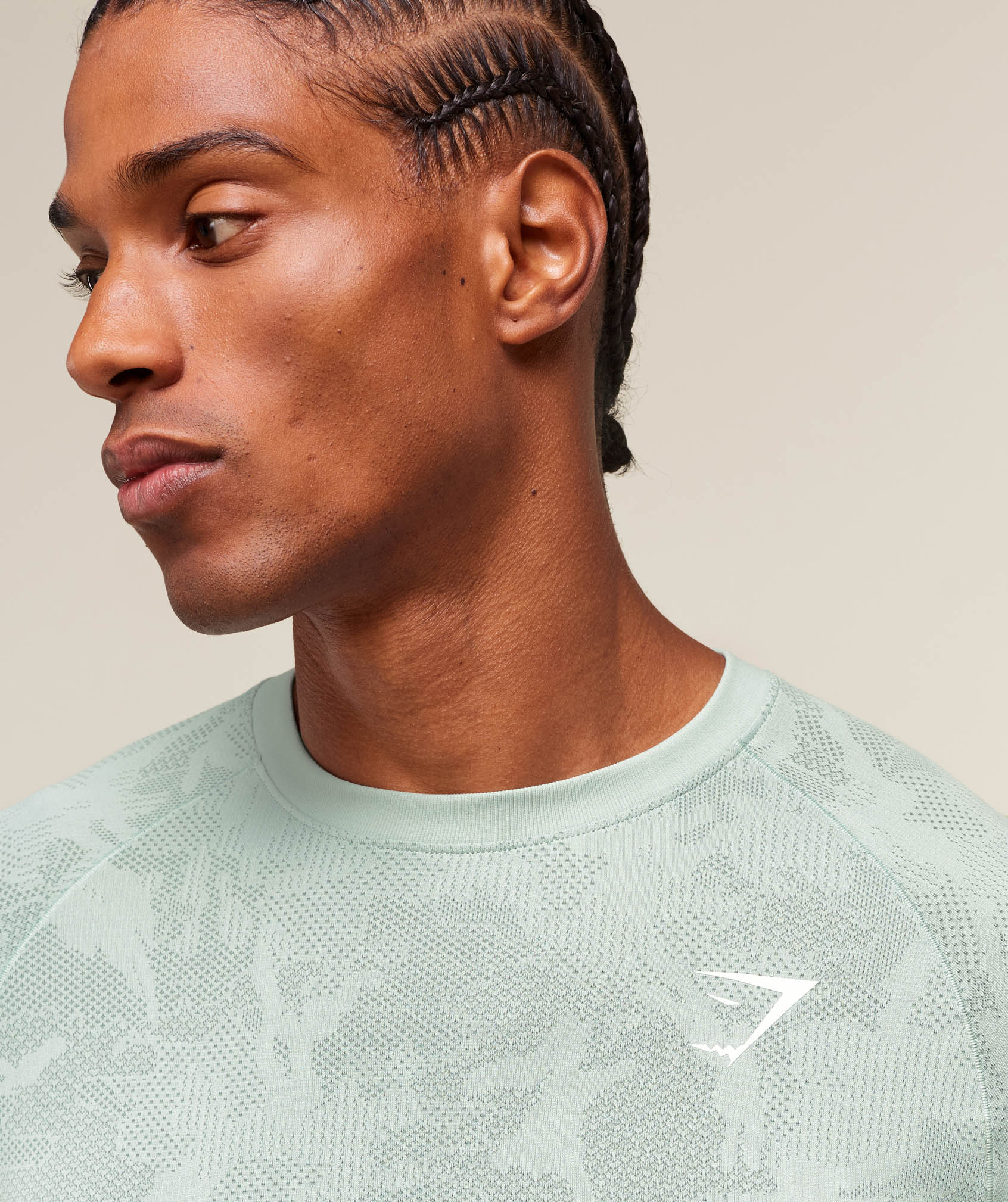 Gymshark Geo Seamless Long Sleeve T-Shirt Morning Blue