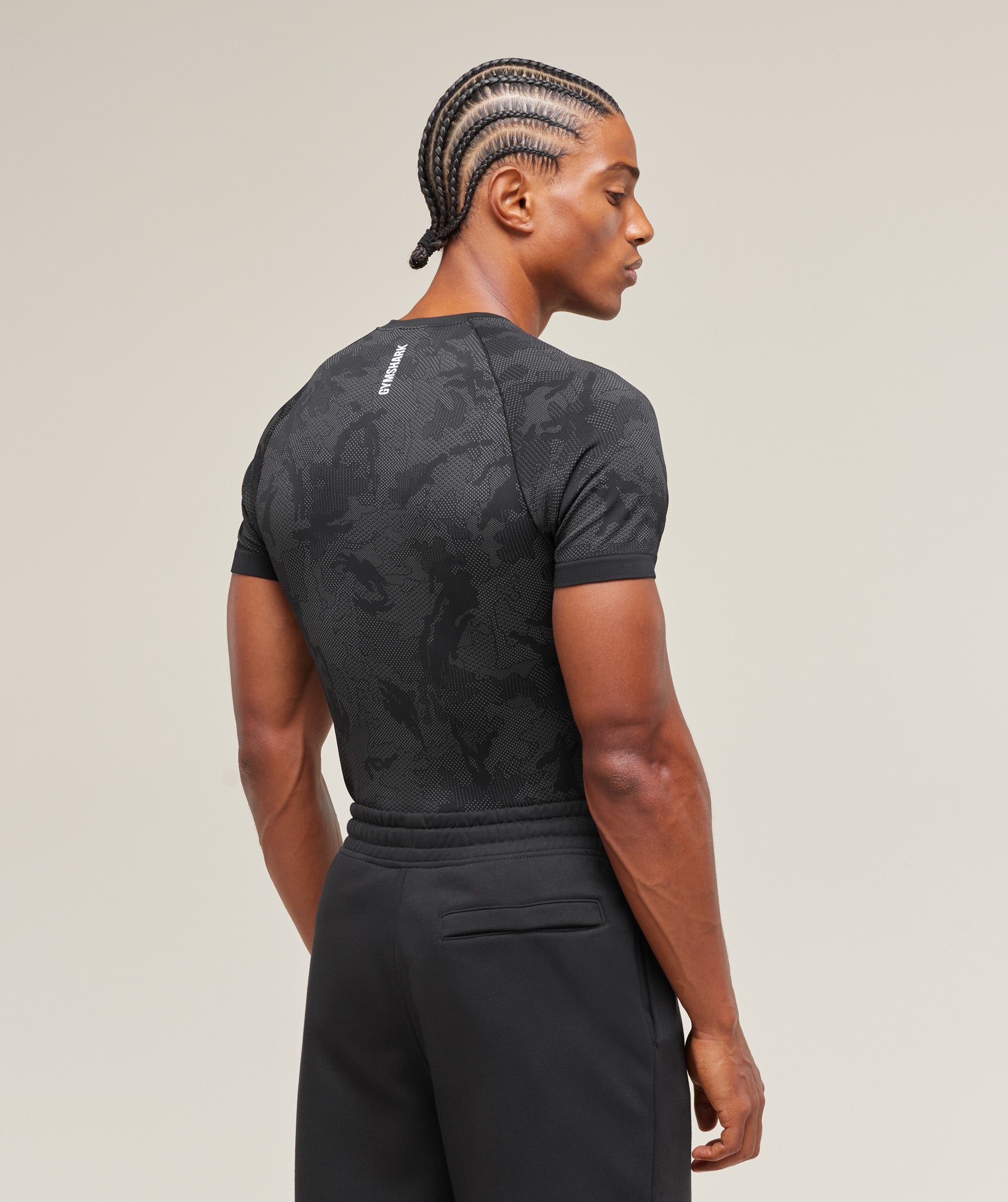 Gymshark Geo Seamless T-Shirt Black