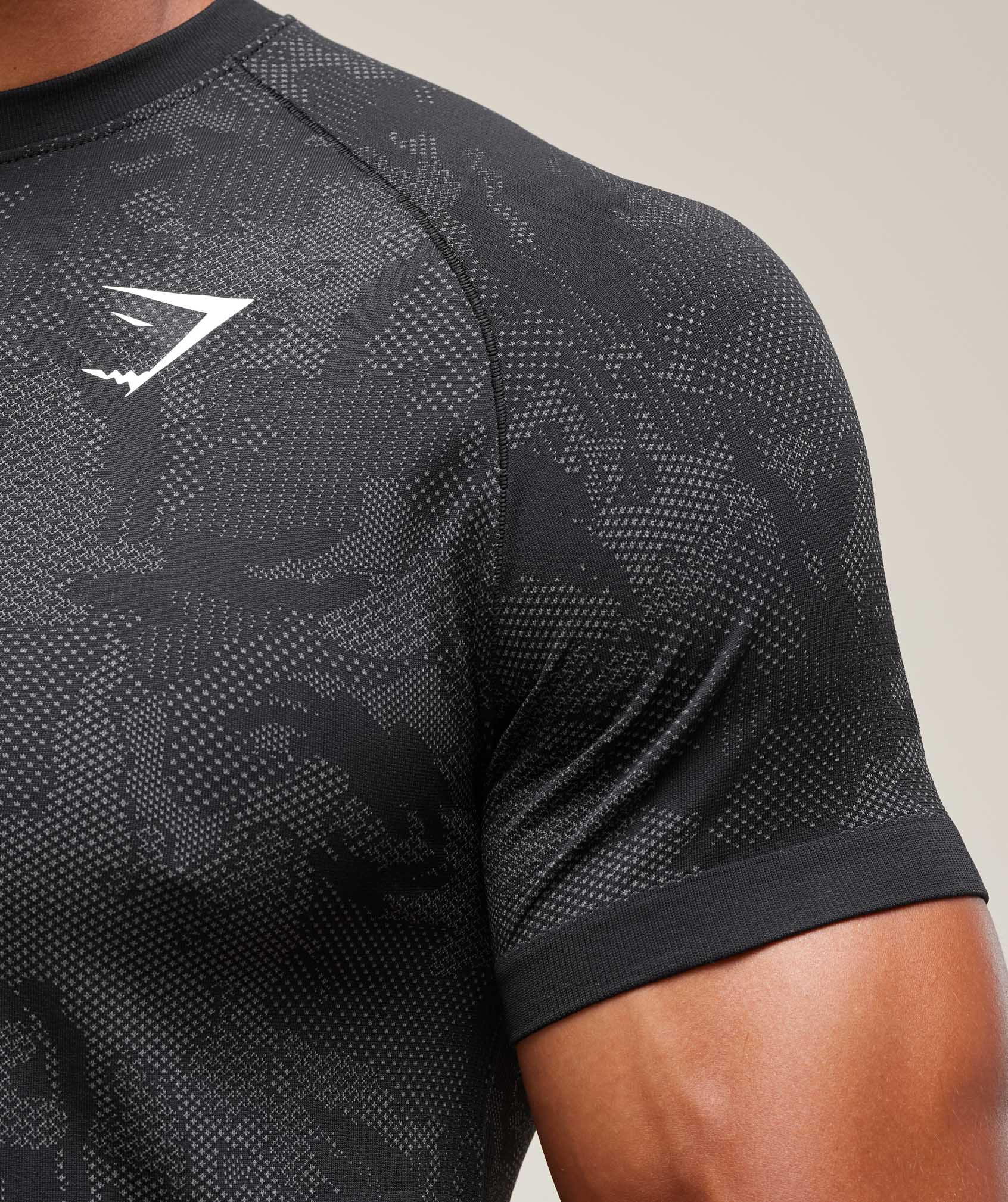 Gymshark Geo Seamless T-Shirt Black