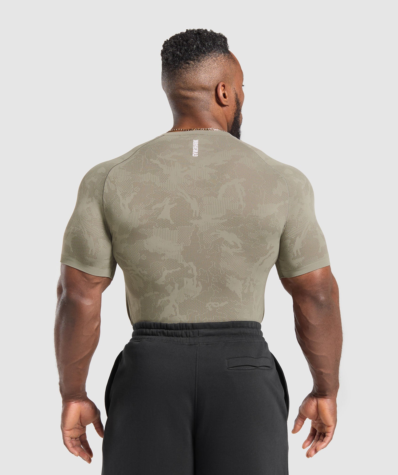 Gymshark Geo Seamless T-Shirt Linen Brown