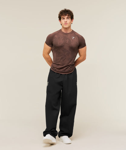 Gymshark Geo Seamless T-Shirt Espresso Brown