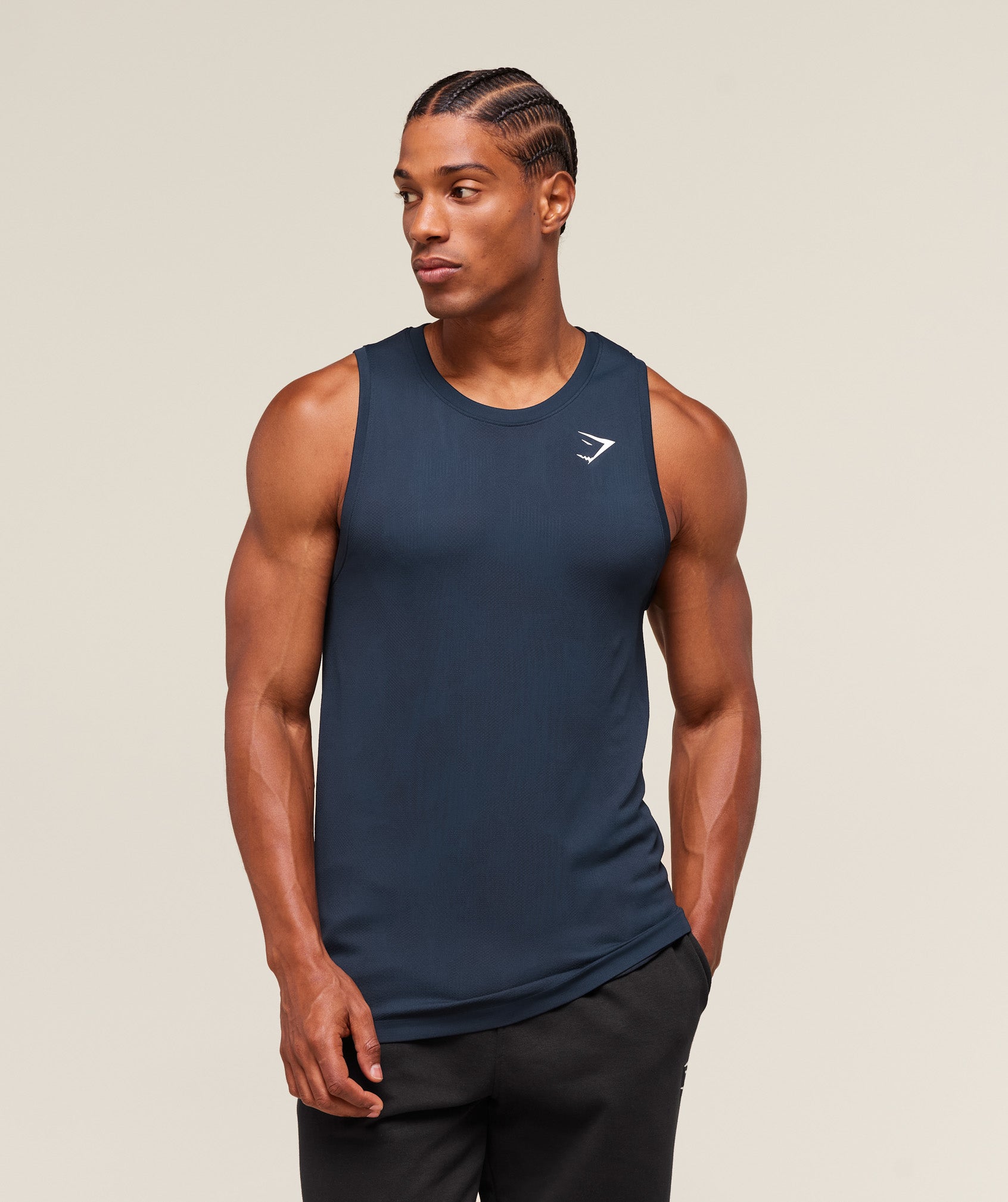 Gymshark Geo Seamless Tank Navy