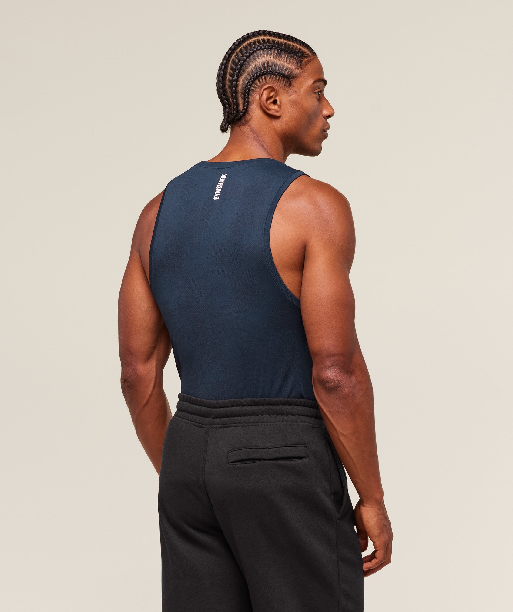 Gymshark Geo Seamless Tank Navy