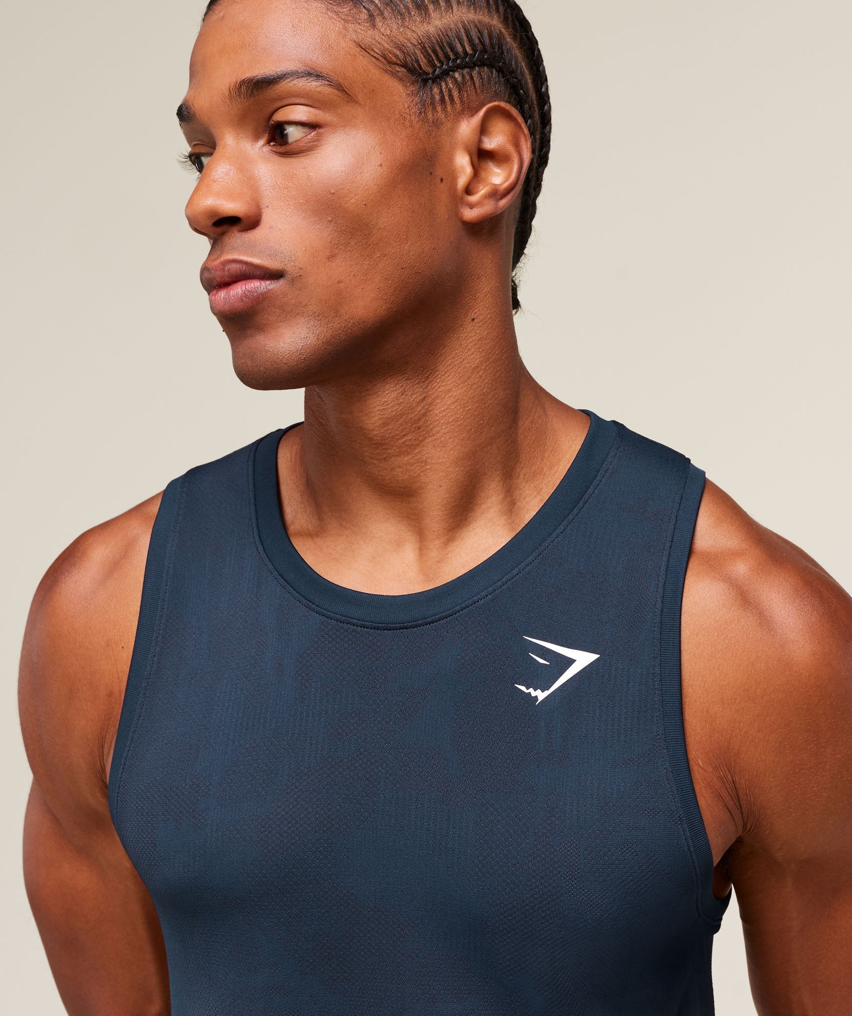 Gymshark Geo Seamless Tank Navy