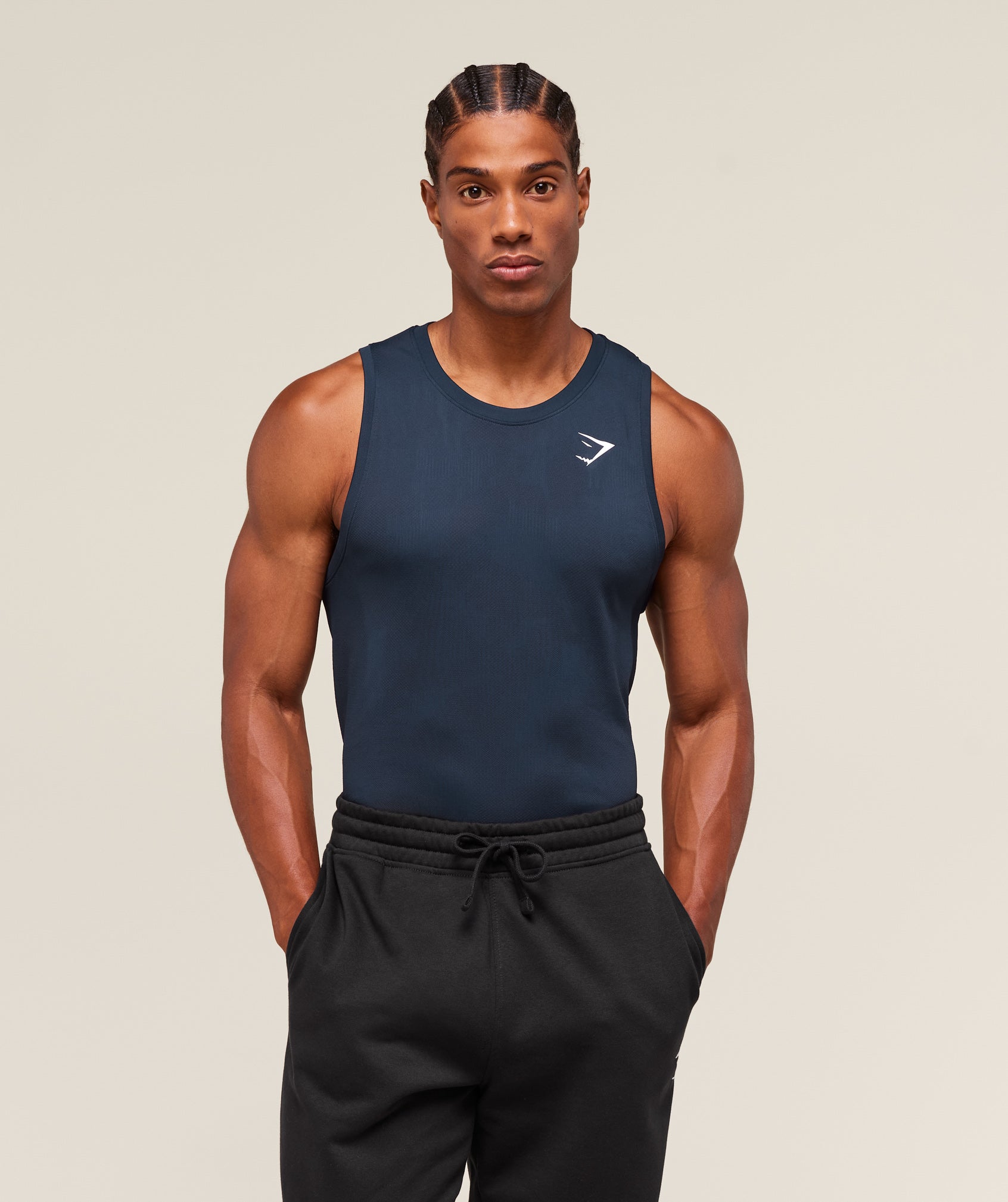 Gymshark Geo Seamless Tank Navy