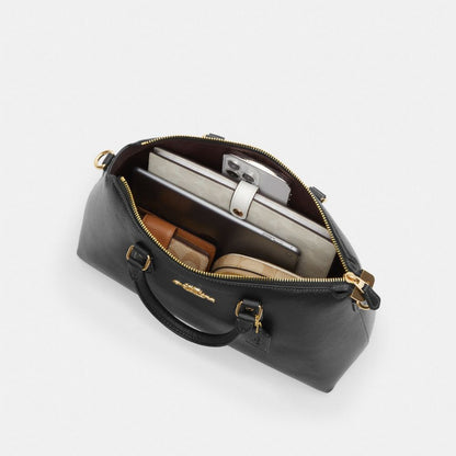 Coach Georgia Satchel Bag Gold Black