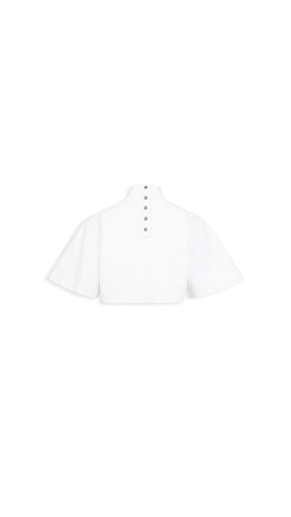 Alaïa Cropped Cotton Jersey T-Shirt