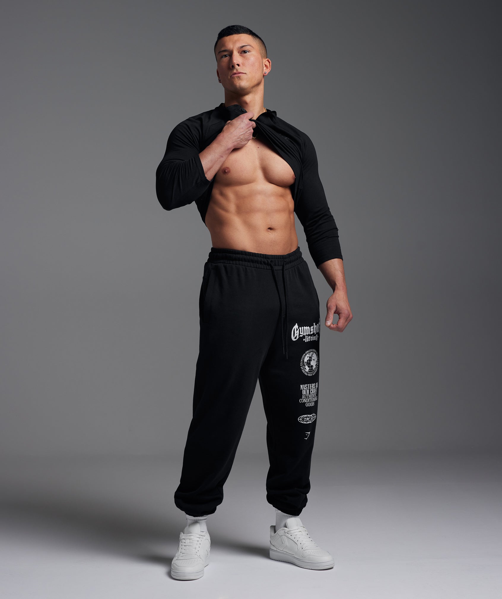 Gymshark Global Lifting Oversized Essential Joggers Black
