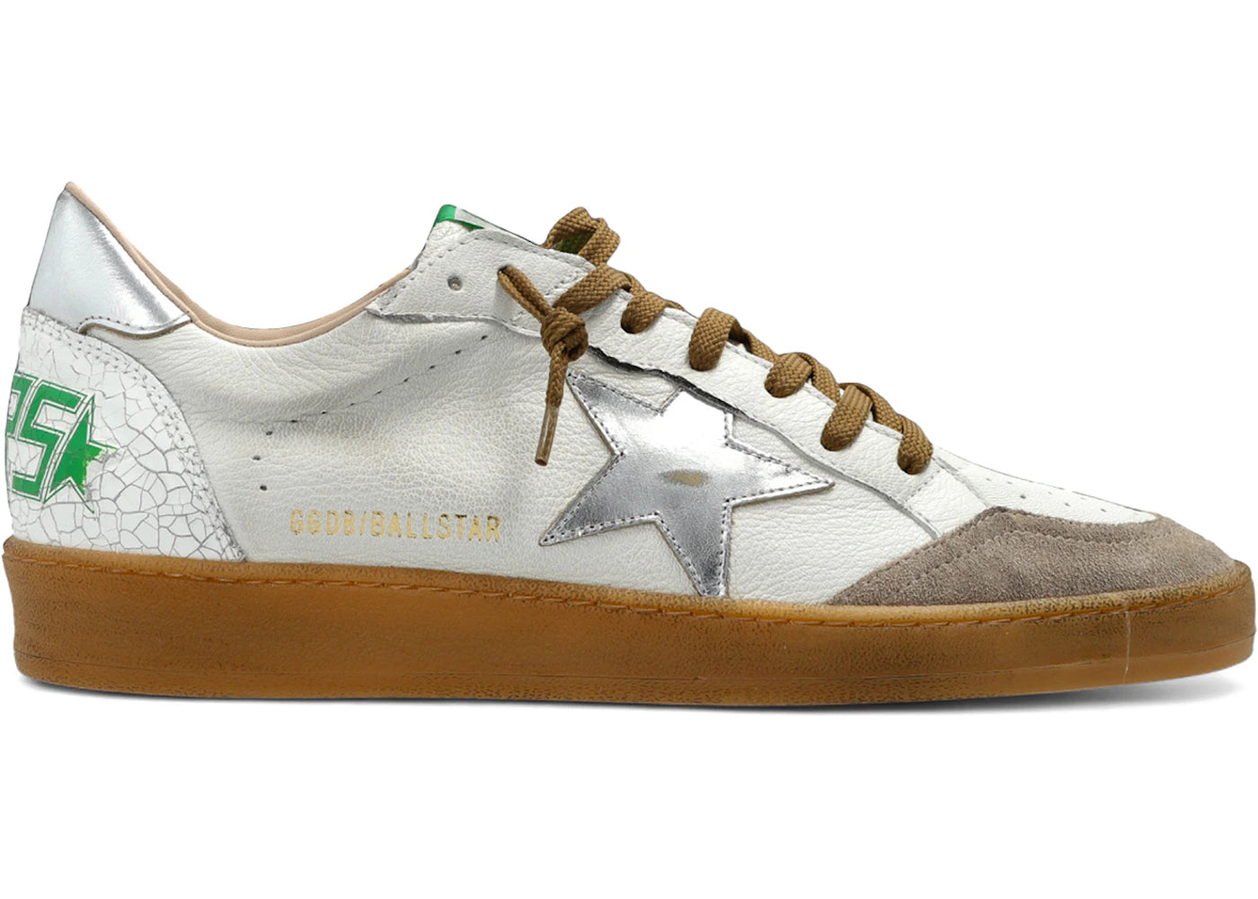 Golden Goose Ball Star White Beige Silver