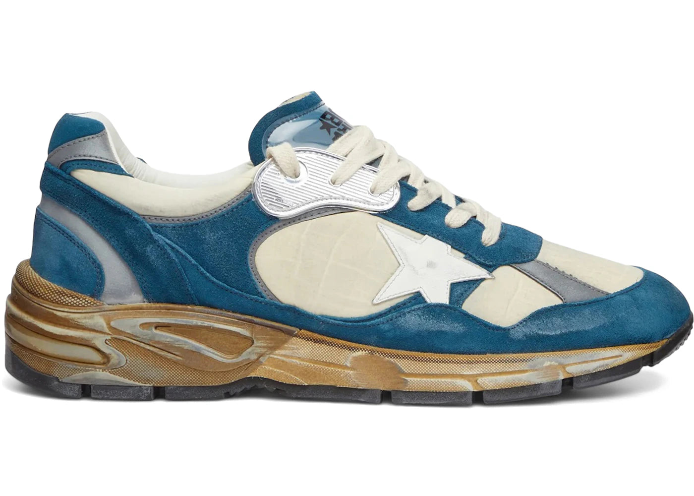 Golden Goose Dad-Star White Beige Octane Blue