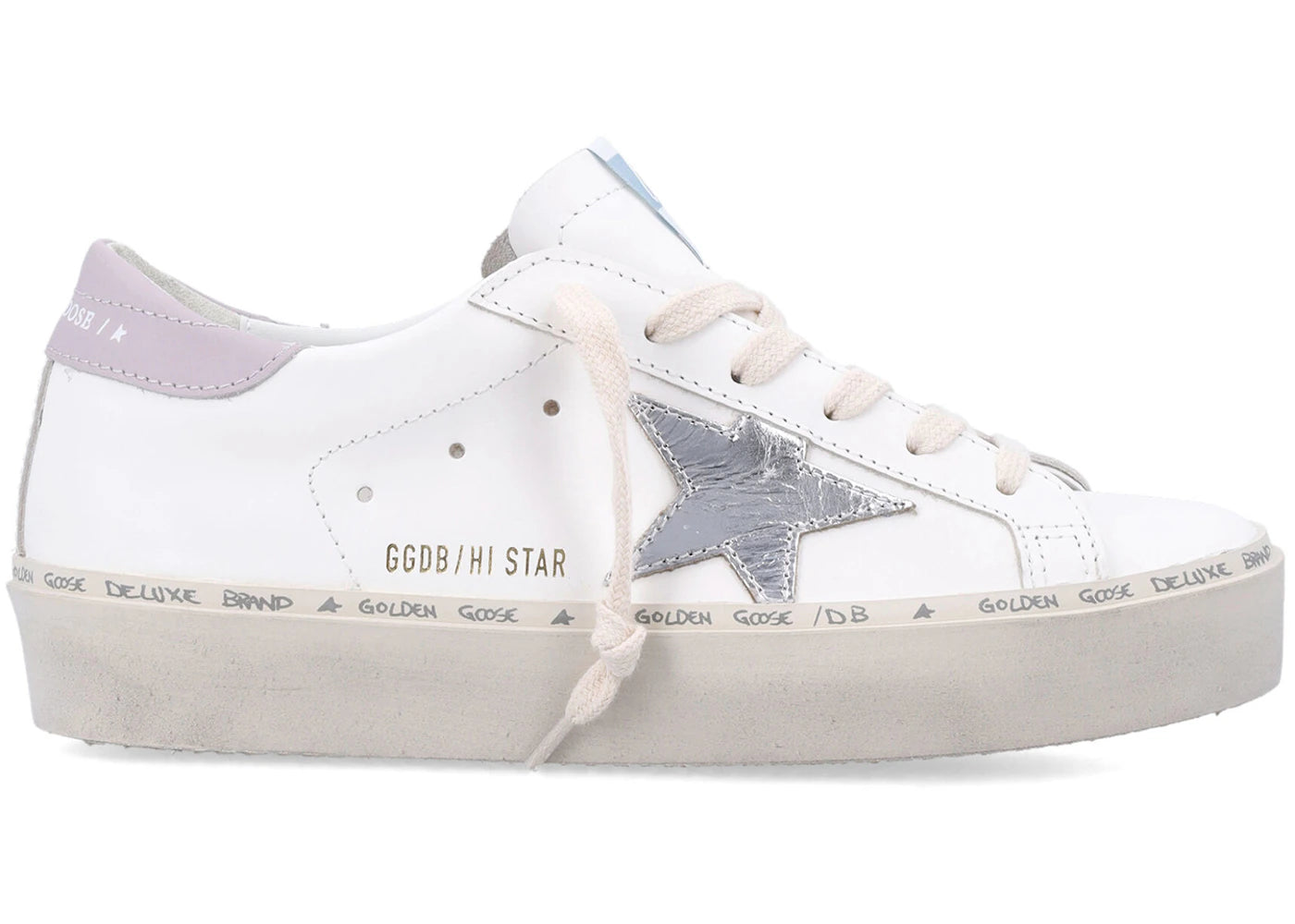 Golden Goose Hi Star White Silver Lilac (Women'S)