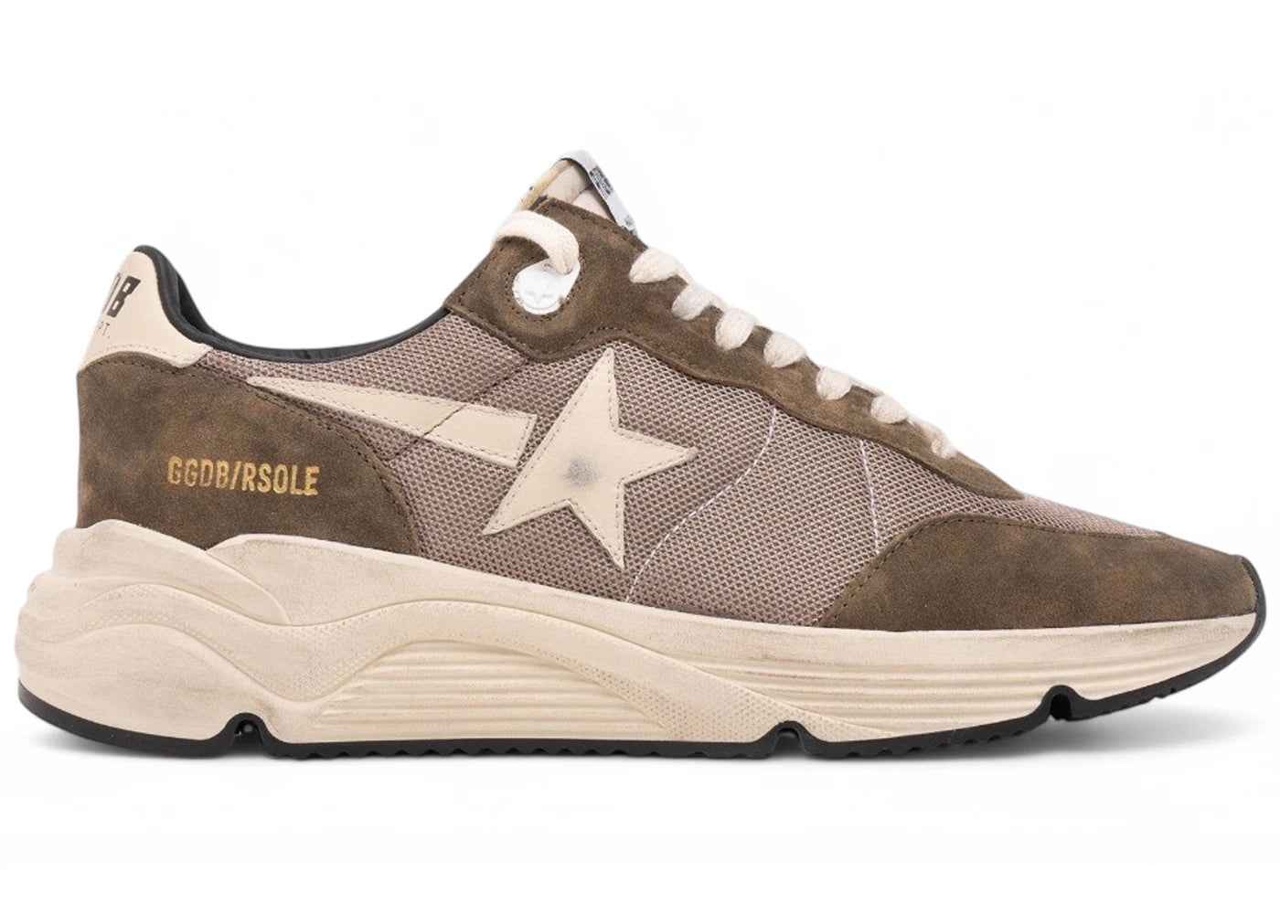 Golden Goose Running Sole Olive Green Cream