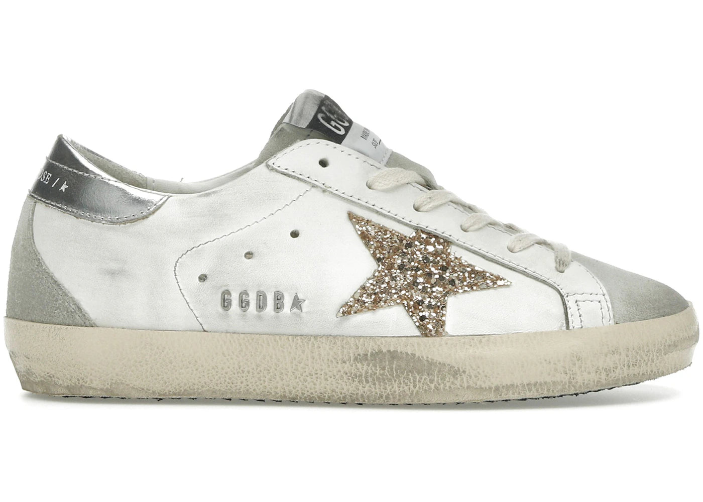 Golden Goose Super-Star White Ice Gray Gold Glitter (Women'S)